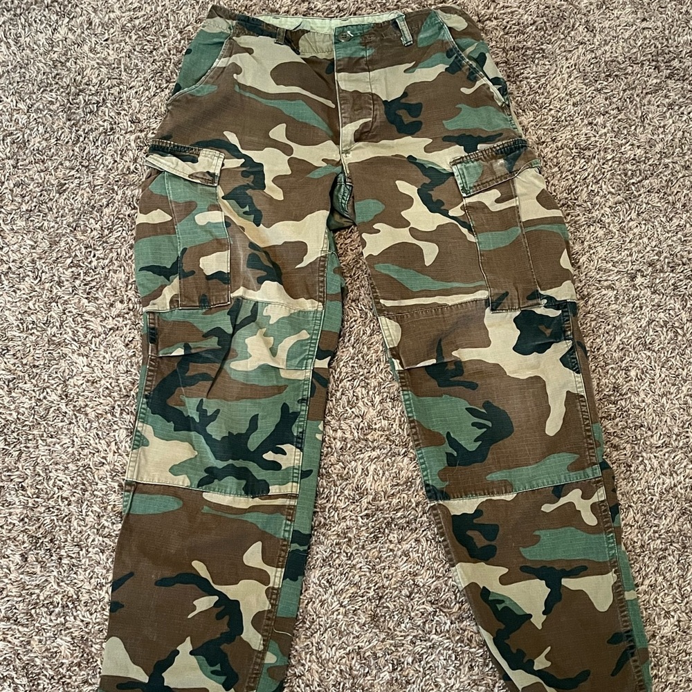 US Army Pants BDU Camouflage Woodland Combat Small / Reg Vintage Military